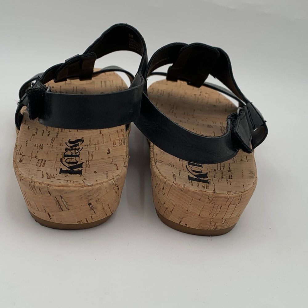 Kork-Ease Black Leather Cork Platform Strappy Sandals Size 8 - Picture 7 of 11